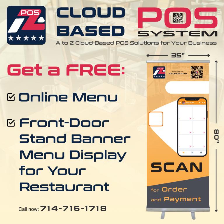 Get a FREE Online Menu and Front-Door: Stand Banner Menu Display for Your Restaurant