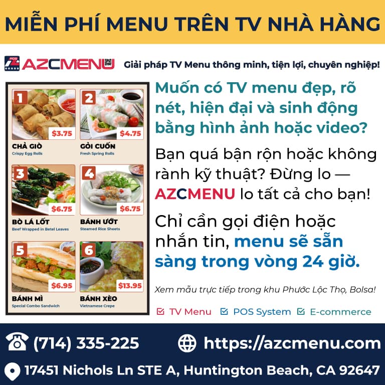 AZiMENU Cloudbase: Giải pháp TV Menu thông minh, tiện lợi, chuyên nghiệp!